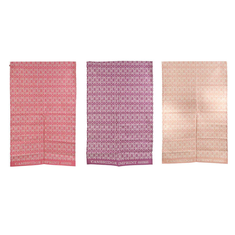 Cambridge Imprint Set of 3 Tea Towels - Persephone - New Set