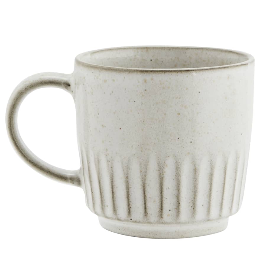 Madam Stoltz Stoneware Mug Offwhite