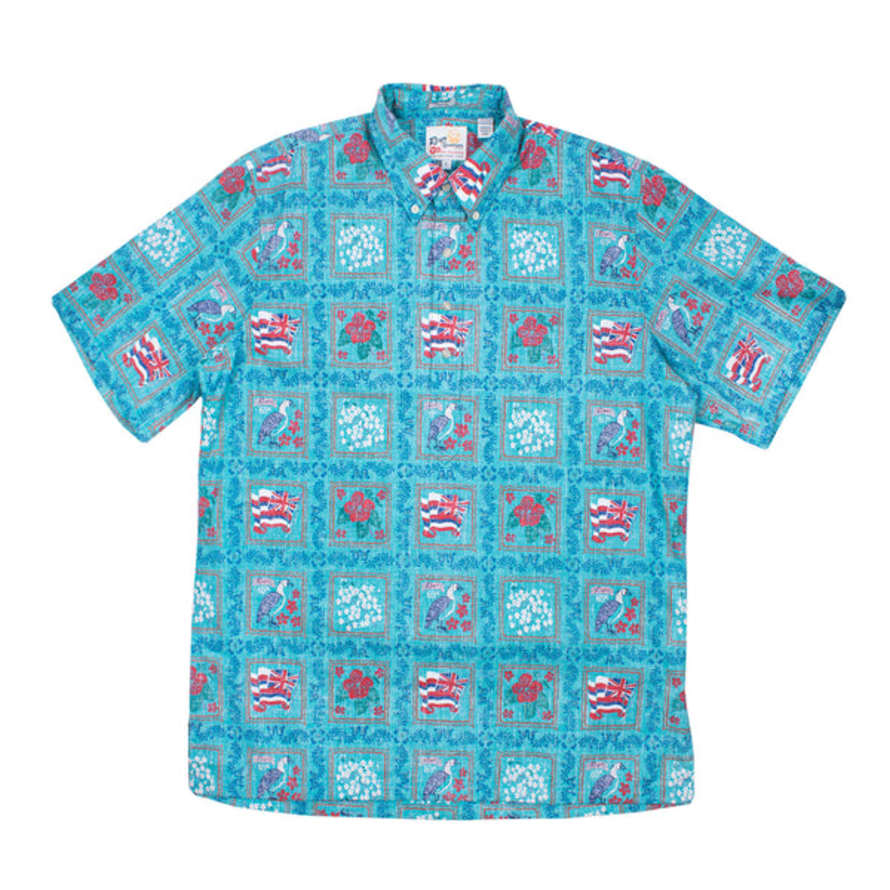 REYN SPOONER 65th Anniversary Lahaina Sailor Pullover Shirt - Aqua