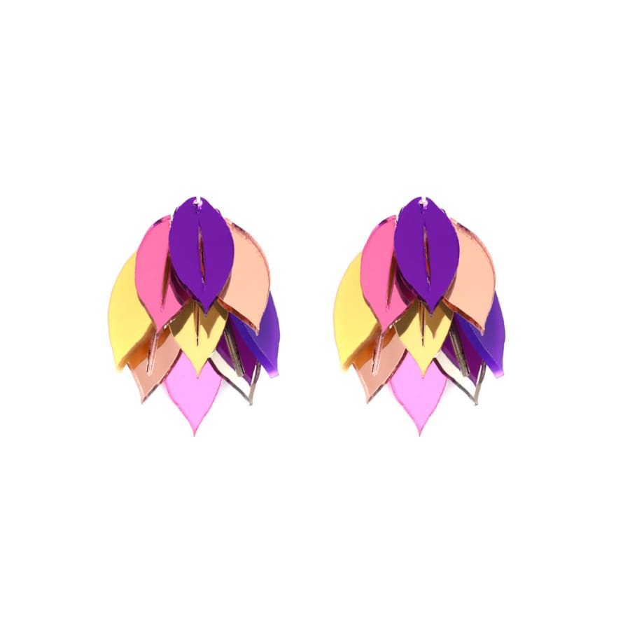 Lausett Handmade Methacrylate Earrings Blaar Purple