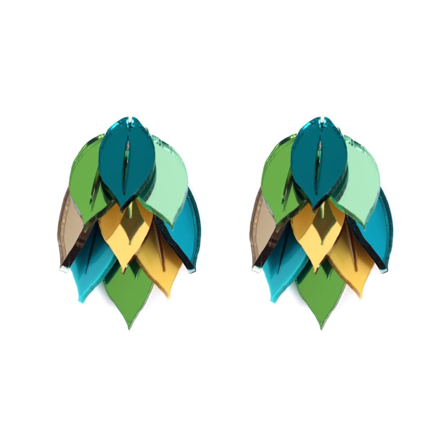 Lausett Handmade Methacrylate Earrings Blaar Greens