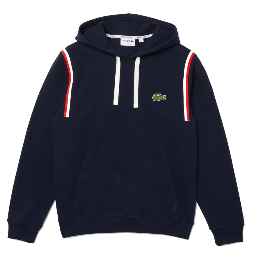 Lacoste Lacoste "made In France" Organic Cotton Fleece Hoodie Navy Blue