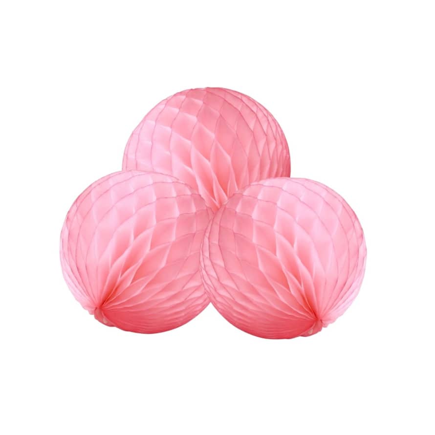 Paper Dreams Candy Pink Honeycomb Paper Balls - 25cm Diameter - set of 3