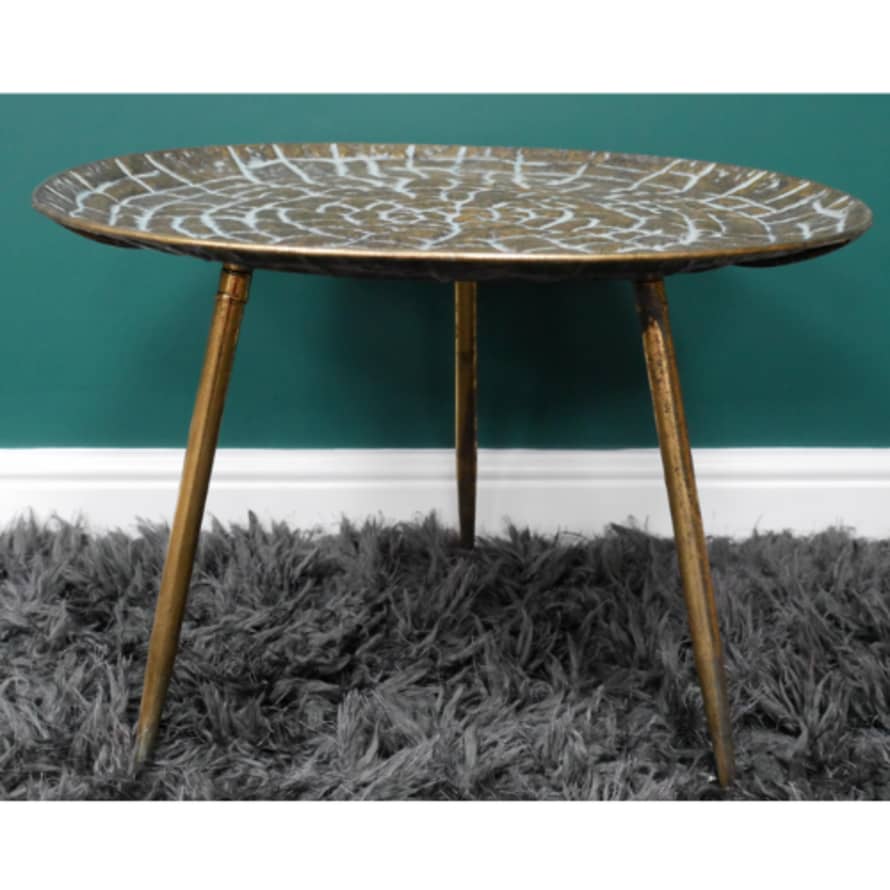 &Quirky Low Gold Metal Scales Side Table