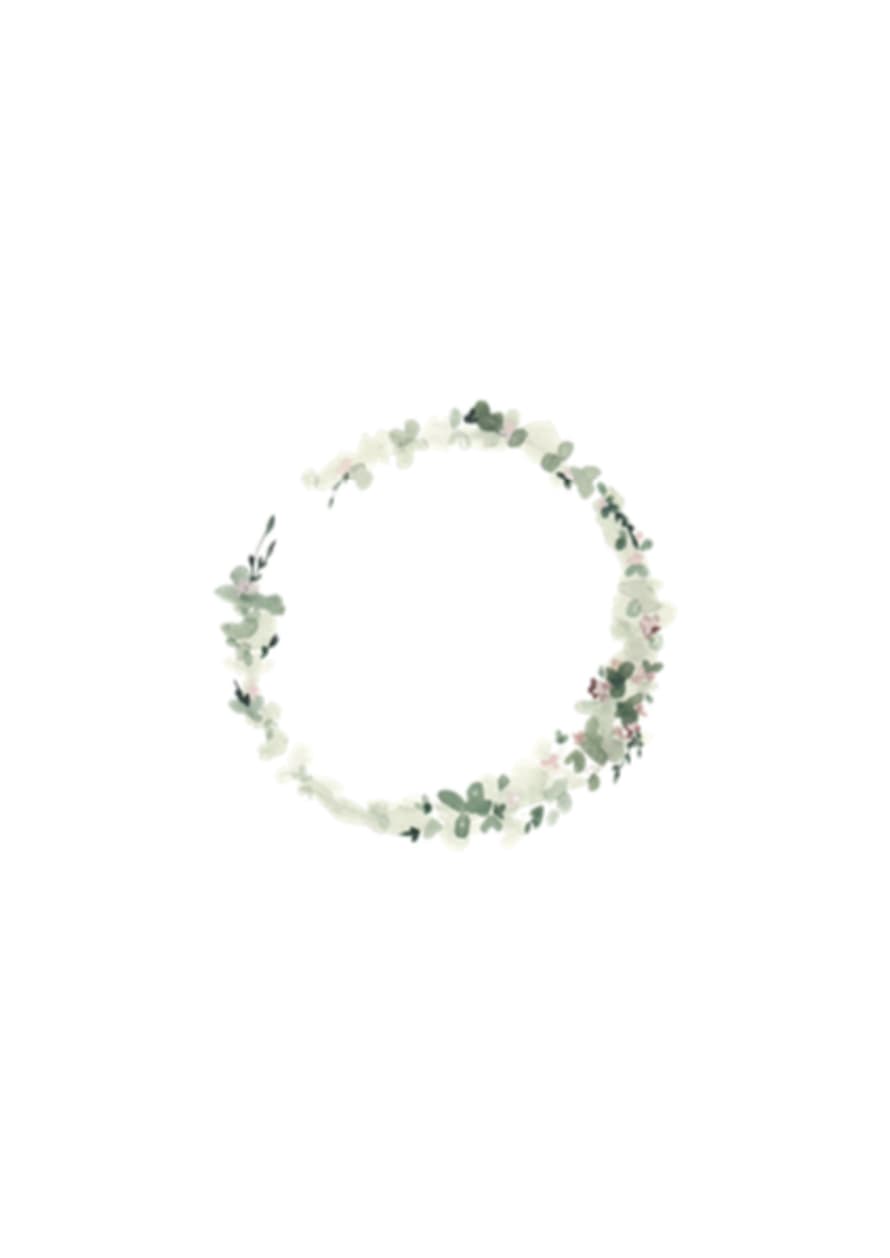 Just So Interiors Green Floral Wreath Illustration