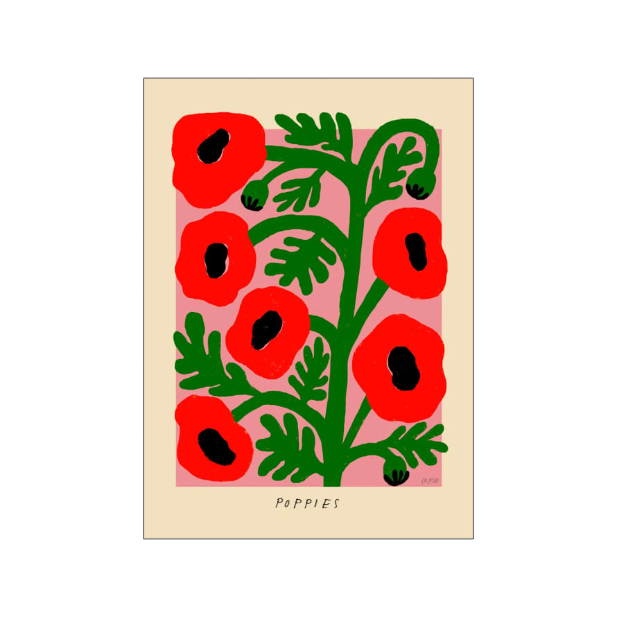 Poster & Frame Madelen - Poppies Print - 30 x 40 cm 