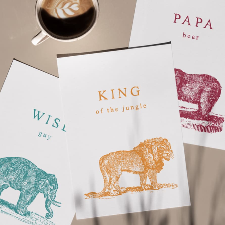 The Little Paper Shop Tlps - Set Of 3 - Animal Kingdom Father's Day Cards