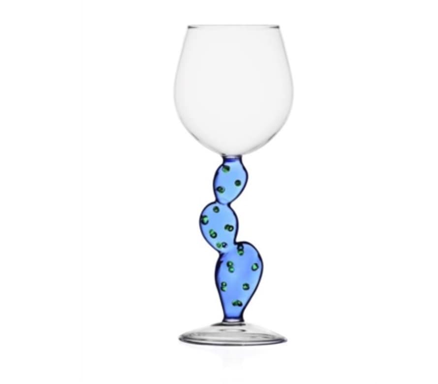 Ichendorf Milano Desert Plant Cactus Wine Glass - light blue