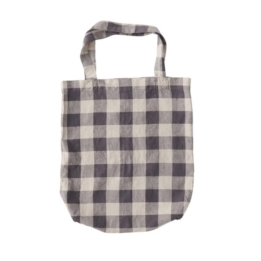 Society of Wanderers Linen Tote - Licorice Gingham