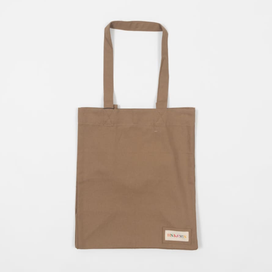 USKEES Khaki Brown Small Organic Cotton Tote Bag
