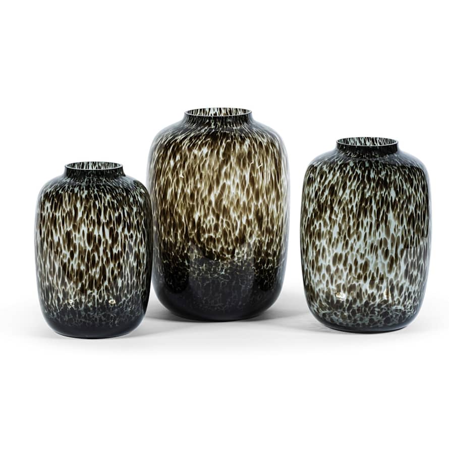 Dekocandle Bulb Vase Leopard BLACK Spotted (MEDIUM)