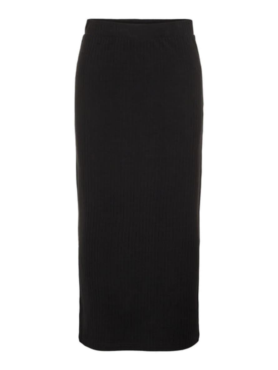 Pieces Pckylie Black Midi Skirt