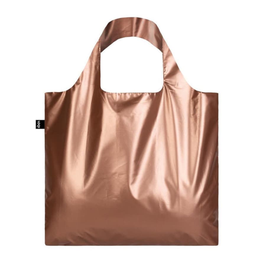 LOQI Metallic Matt Rose Gold Tote Bag