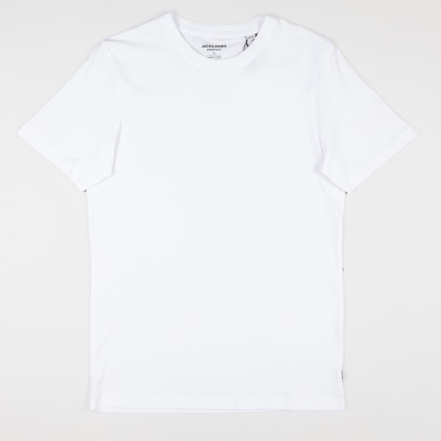 Jack & Jones White Organic Cotton Slim Fit Basic T-Shirt