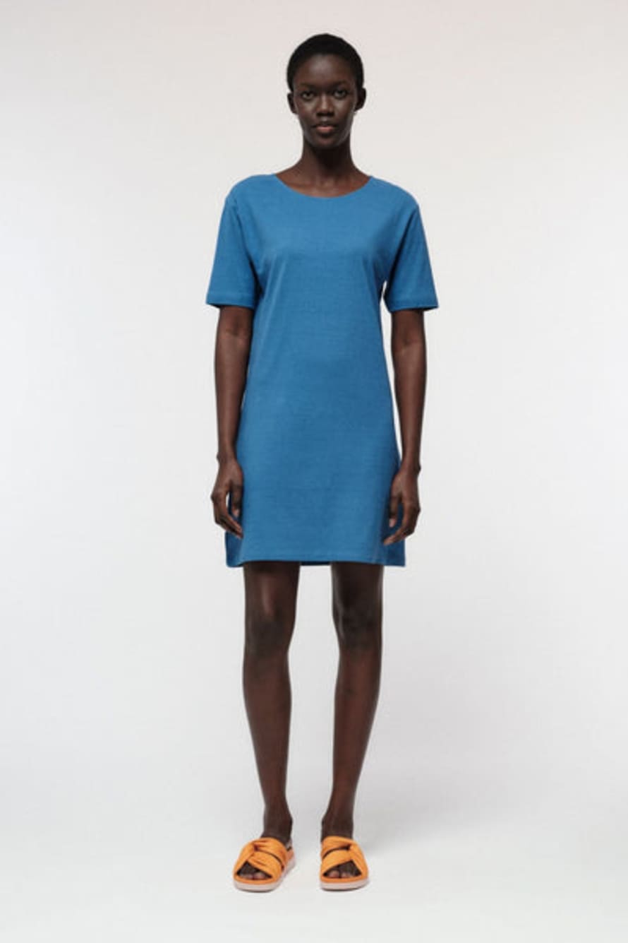 Lanius Mineral Blue Dress With Back Cutout