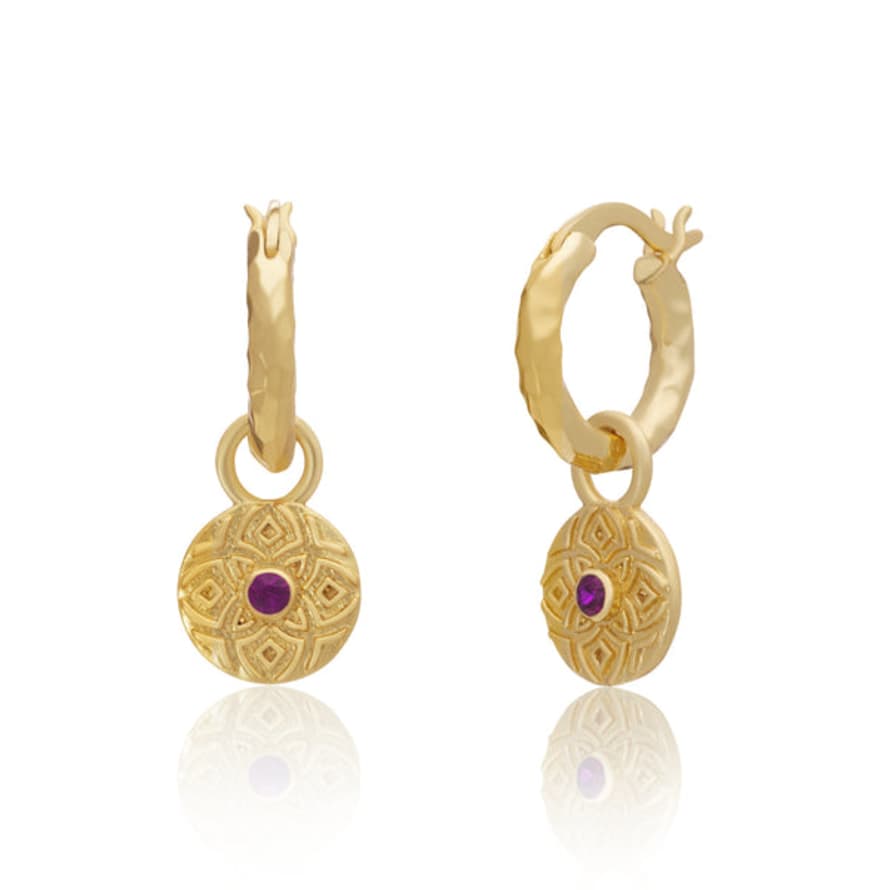AZUNI LONDON Pantheon Gold Hoop And Coin Earrings