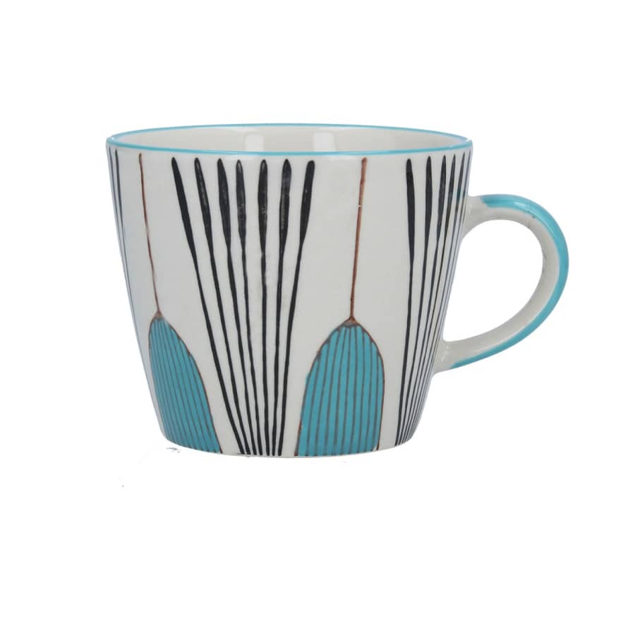 Gisela Graham Teal Tulip Ceramic Mug