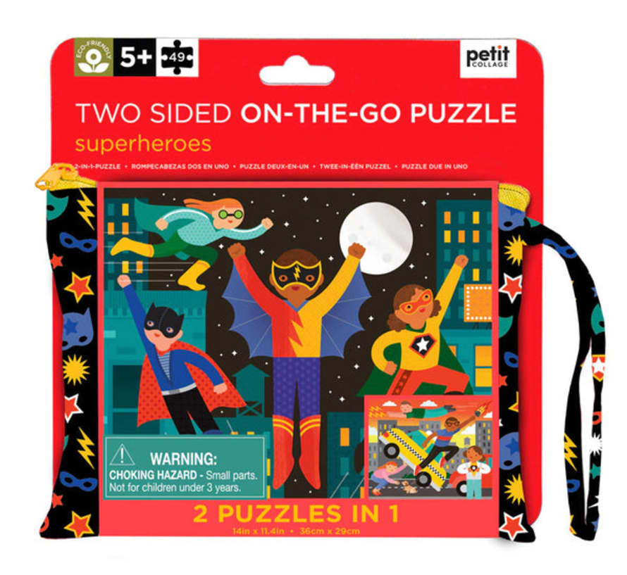 PetitCollage Two Sided Superheroes On-the-Go Puzzle
