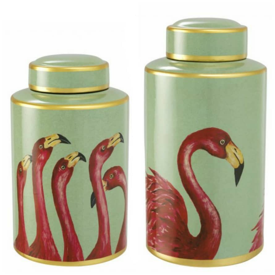 Eichholtz Flamingo Jar - Set of 2
