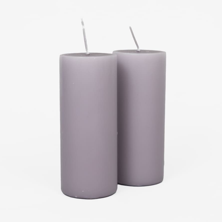 Ib Laursen Purple Lilac Tall Pillar Candle Pack of 2