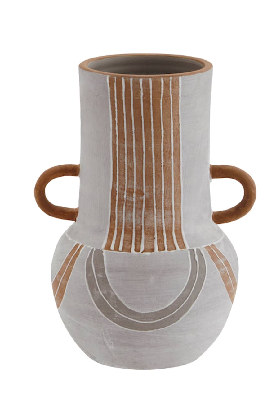 Madam Stoltz Terracotta Vase with Handles