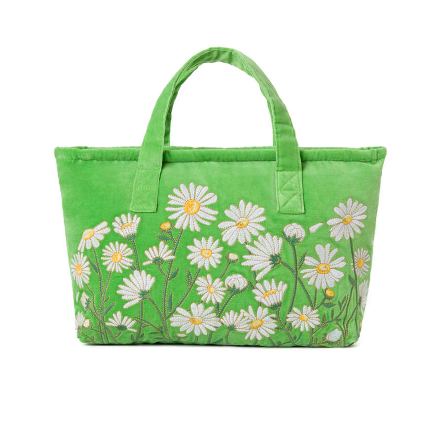 Elizabeth Scarlett Daisy Velvet Day Bag | Green