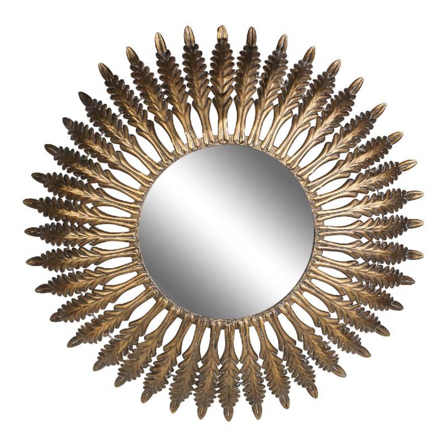 PTMD Round Gold Metal Sunny Mirror