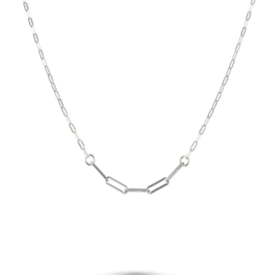 One & Eight 2263 Silver Paperclip Chain Necklace Short
