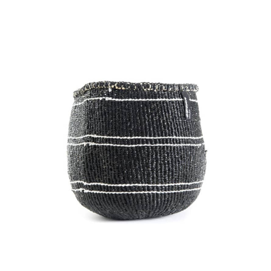Mifuko Kiondo  Basket Black And White Striped S