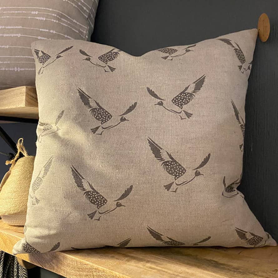 TUSKcollection Humming Bird Linen Cotton Cushion 50x50