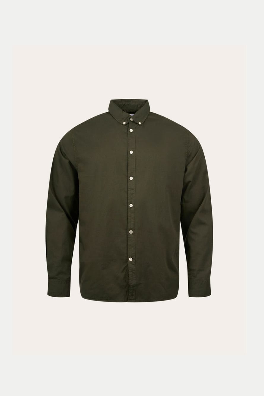 Knowledge Cotton Apparel  Forrest Night Larch Custom Fit Cord Shirt