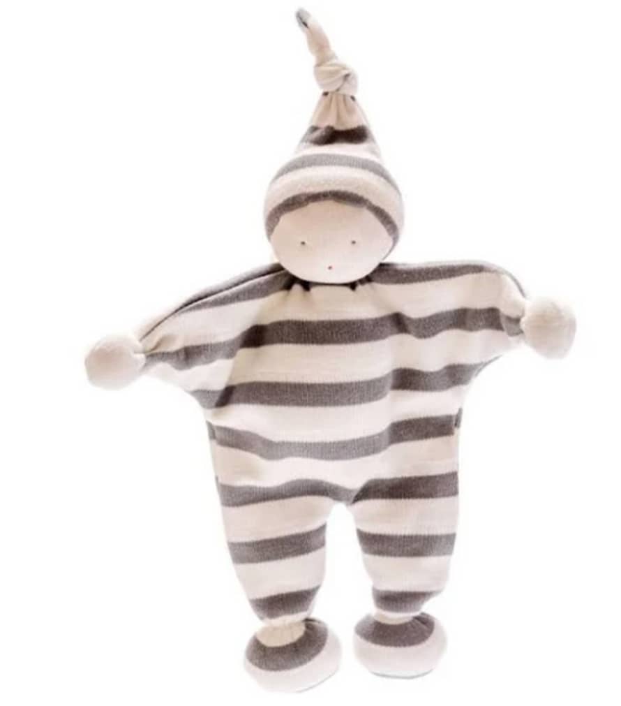 Best Years Organic Baby Buddy - Soft Grey Wide Stripe
