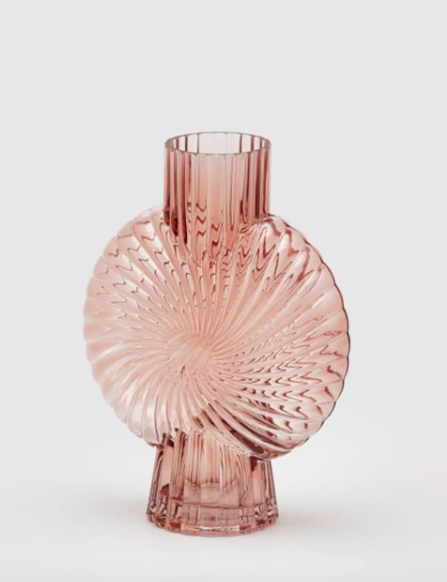 Pompon Bazar Pink Powder Glass Vase 25cm