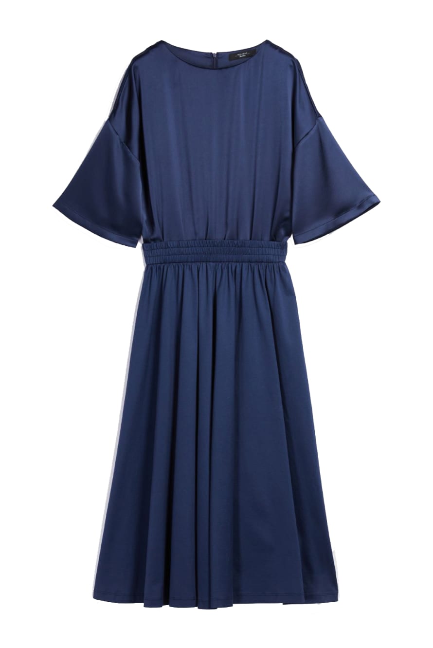 Weekend MaxMara Gel Cotton & Satin Jersey Dress - Midnight Blue