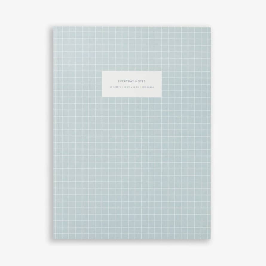 Curiouser and Curiouser Light Blue Checked Notebook