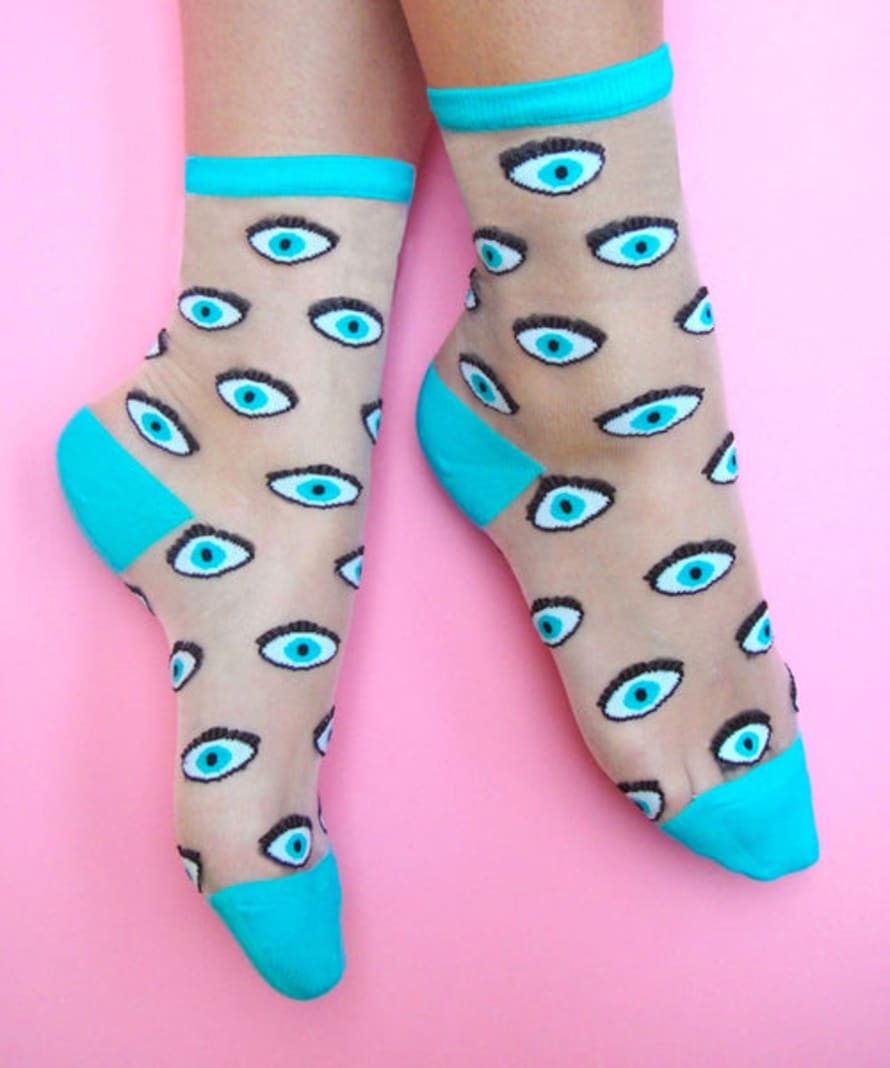 Coucou Suzette Blue Eye Transparent Socks