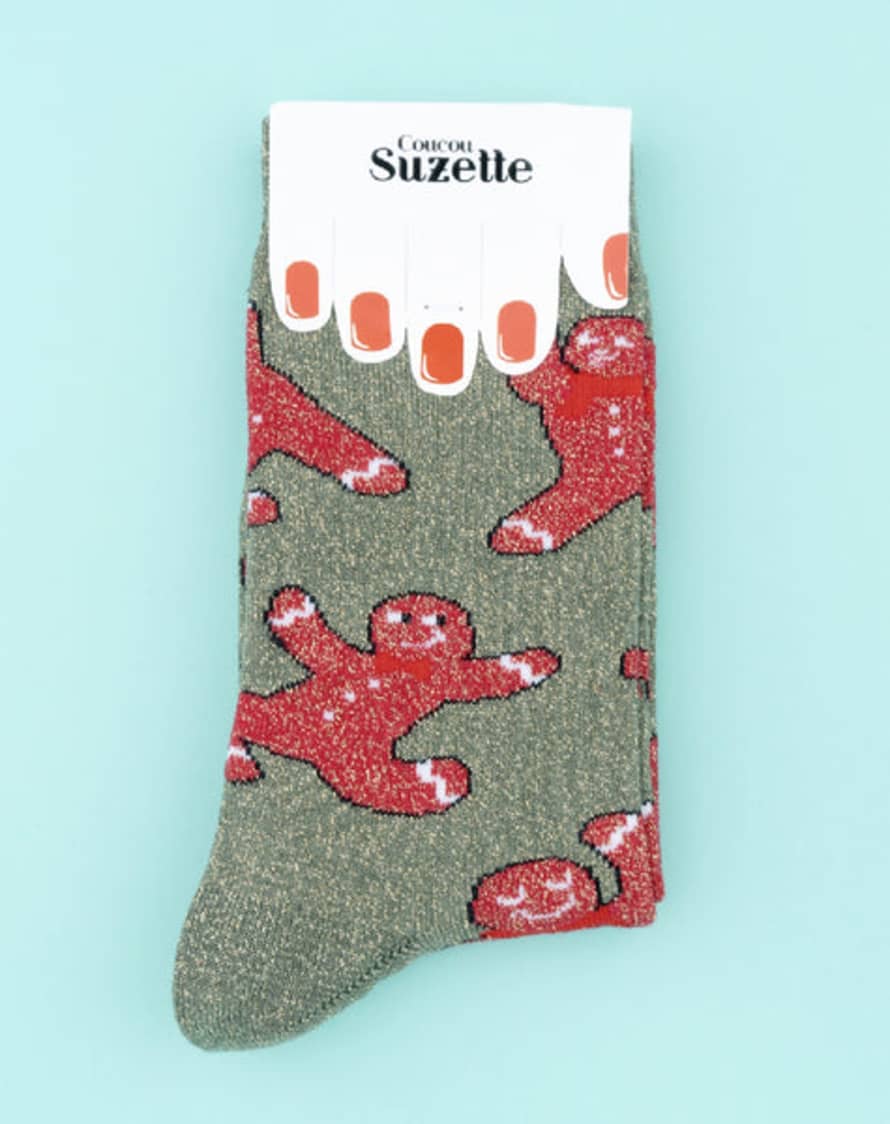 Coucou Suzette Gingerman Glitter Socks
