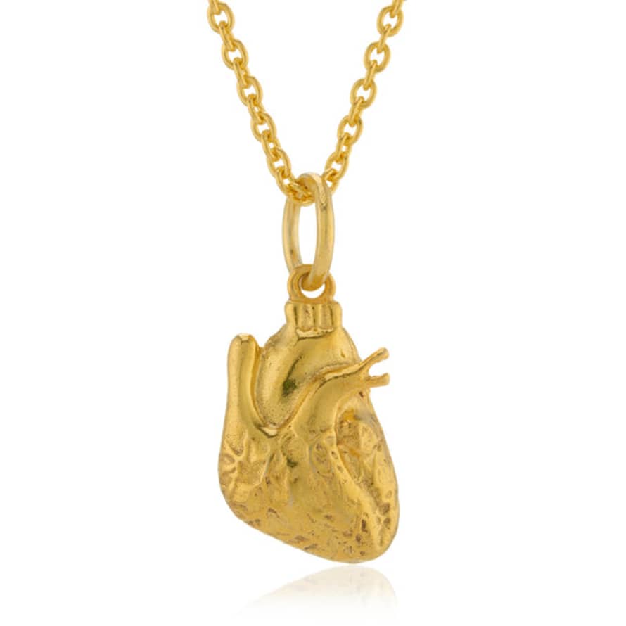 CollardManson Wdts 925 Silver Anatomical Heart Necklace - Gold Plated