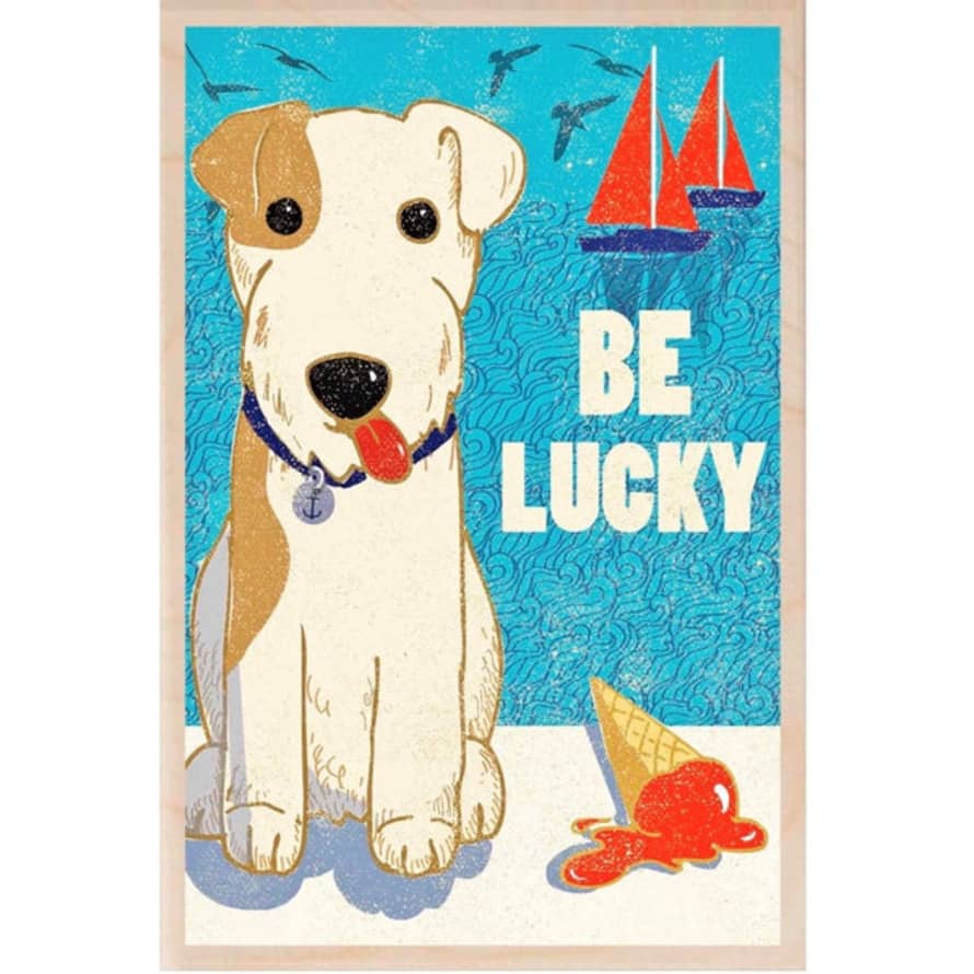 The Wooden Postcard Company Be Lucky Wooden Postcard