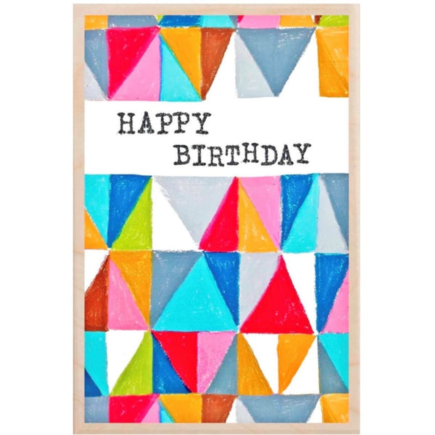 The Wooden Postcard Company Happy Birthday Wooden Postcard