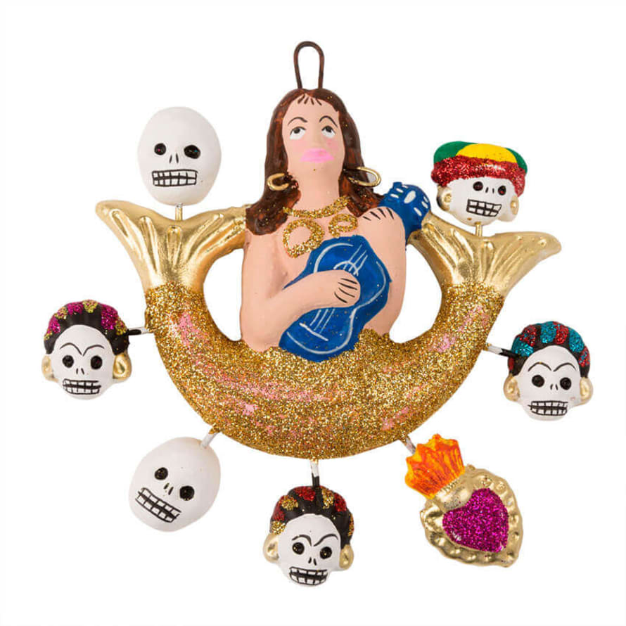 Fantastik Mermaid With Frida And Skulls