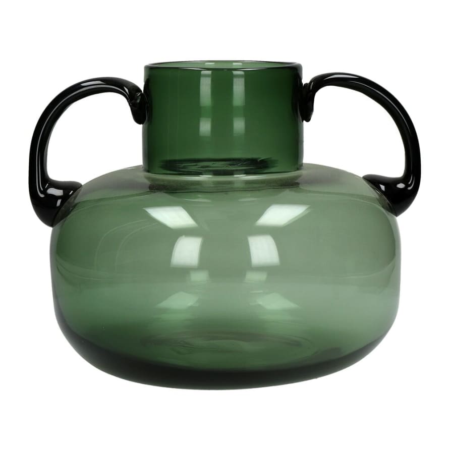 Pomax FLORA - vase - glass - L 27 x W 24 x H 22 cm - green