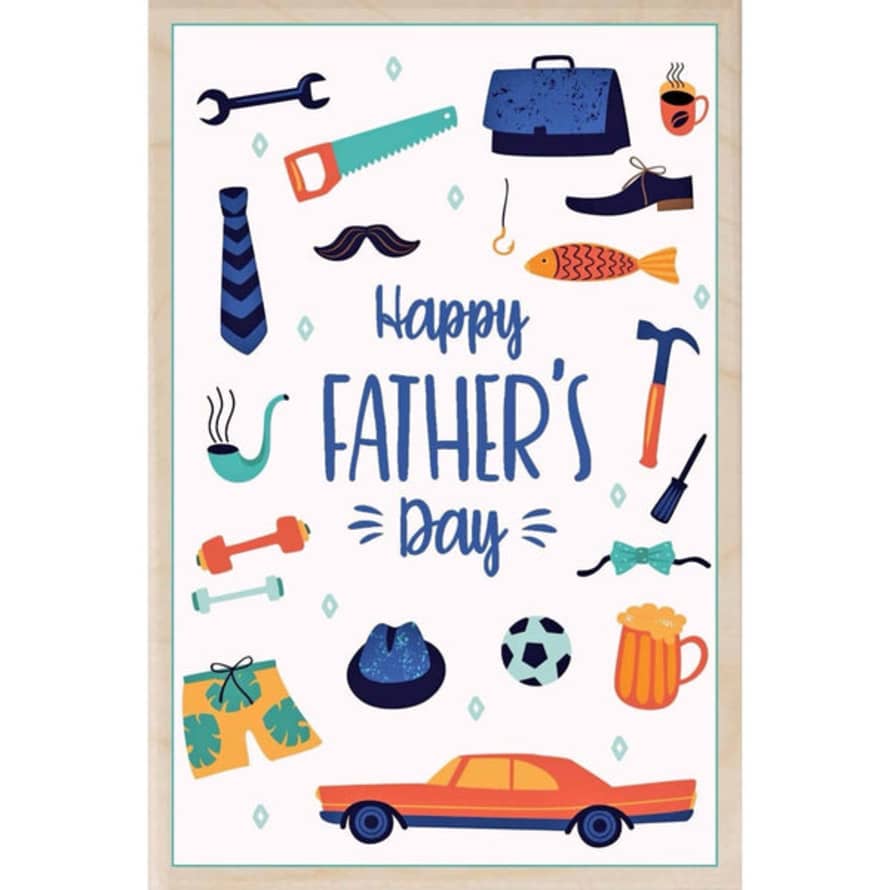 The Wooden Postcard Company Happy Father's Day Wooden Postcard