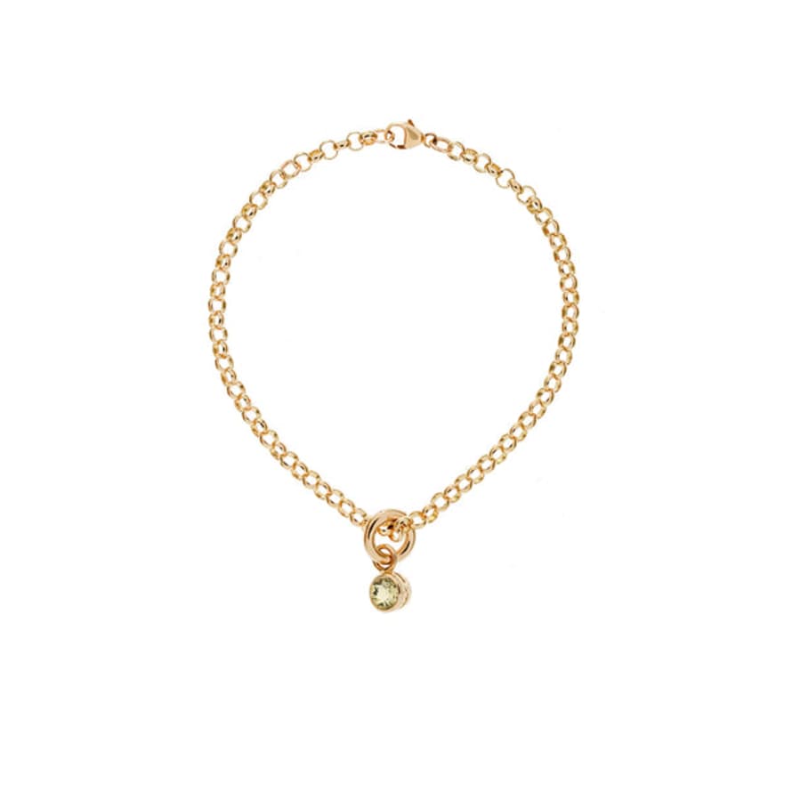 Renné Jewellery 9 Carat Gold Belcher Bracelet & Lemon Quartz Tiny Sweetie