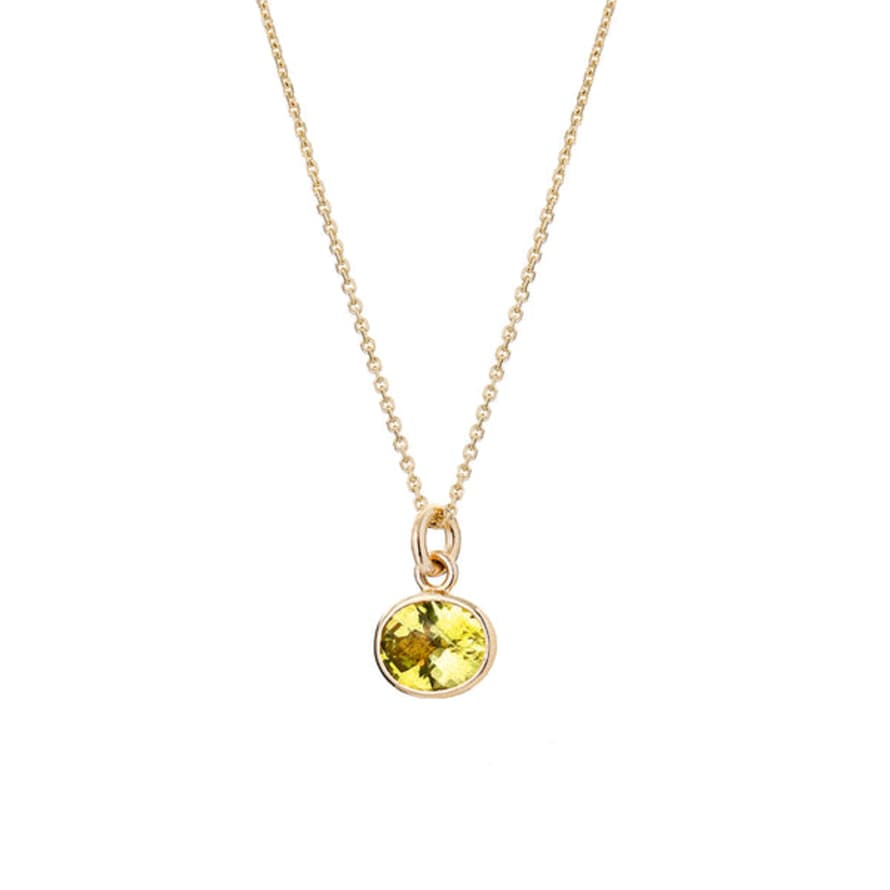 Renné Jewellery 9 Carat Gold Fine Trace Chain & Lemon Quartz Sweetie