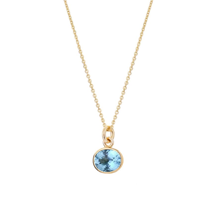 Renné Jewellery 9 Carat Gold Fine Trace Chain & Blue Topaz Sweetie