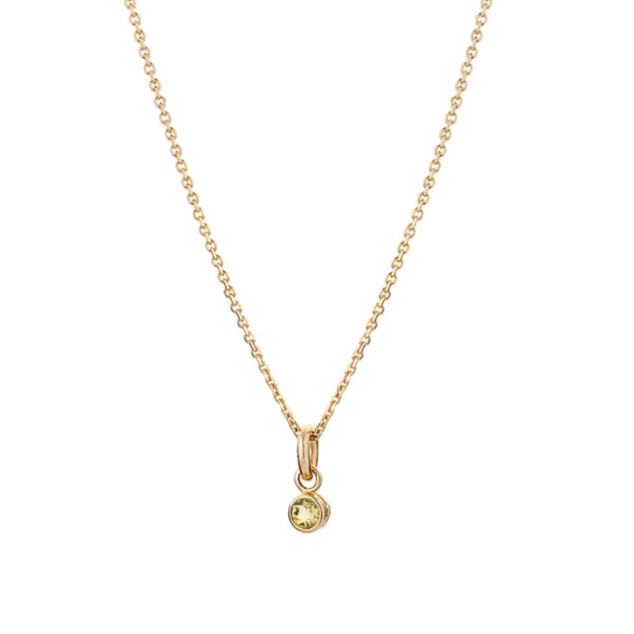 Renné Jewellery 9 Carat Gold Fine Trace Chain & Lemon Quartz Tiny Sweetie