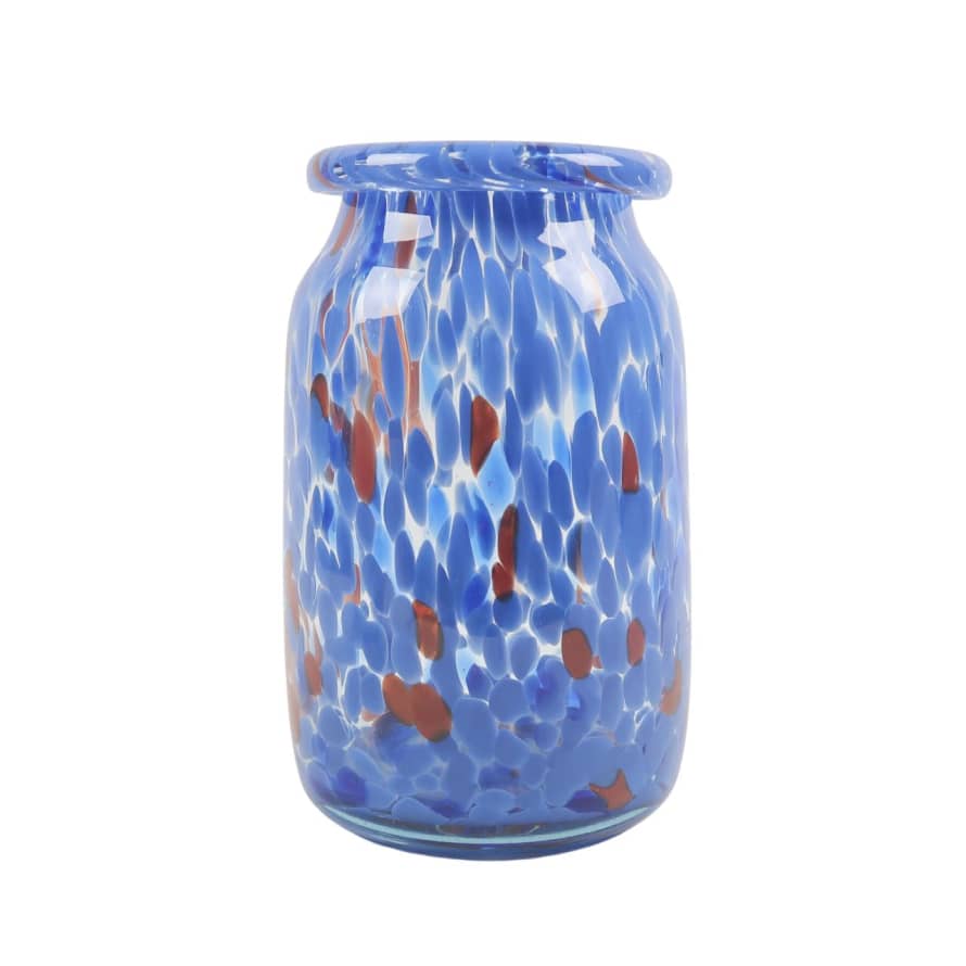HAY Hand Blown Splash Vase – Blue – Roll Neck