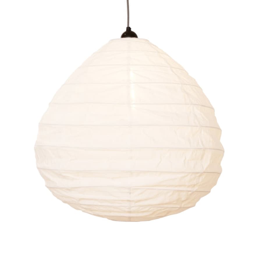 Curiouser and Curiouser Small 60 cm Pear Shaped Cream Cotton Pendant Lampshade