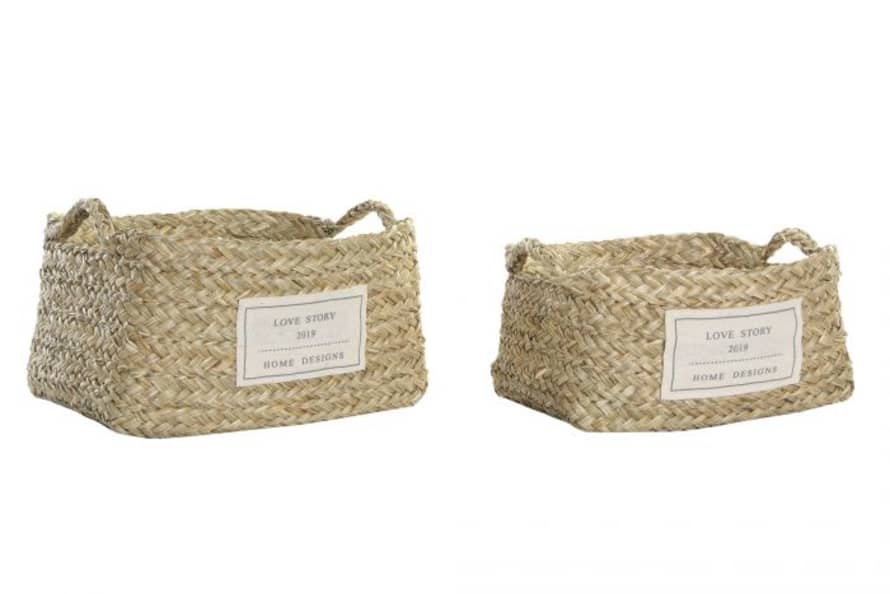 Made in Charme Seagrass Basket w/Handles -  Large
